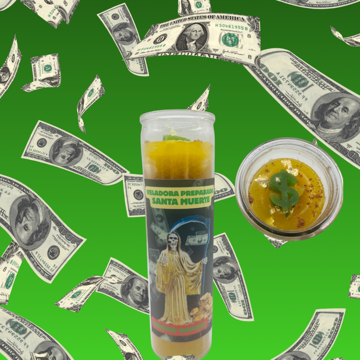 Prepared money candle