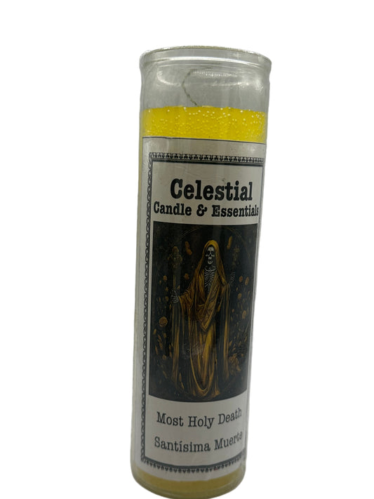 gold santa muerte candle
