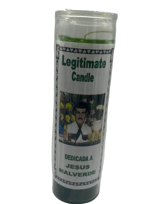 jesus mal verde candle
