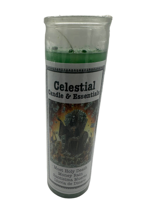 money rain santa muerte candle