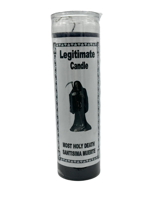 Black Santa muerte candle